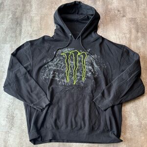 Y2K Monster Energy Hoodie Mens XXL Black
